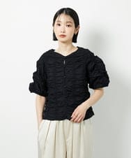 CTBID05060 TONEA(トネア) シャーリングブラウス ホワイト