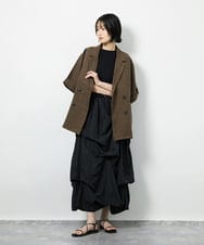 CTEID03081 TONEA(トネア) タックデザイン ドッキングワンピース ホワイト×ブラック