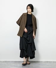 CTEID03081 TONEA(トネア) タックデザイン ドッキングワンピース ホワイト×ブラック