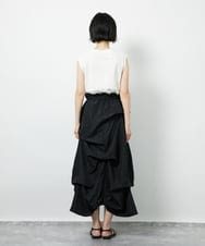 CTEID03081 TONEA(トネア) タックデザイン ドッキングワンピース ホワイト×ブラック