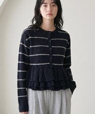 CTFAG01067 TONEA(トネア) 裾フリル ボーダーニットカーディガン アイボリー
