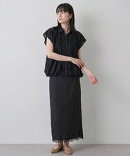CTHKD03061 TONEA(トネア) ドットレースナロースカート アイボリー