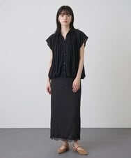 CTHKD03061 TONEA(トネア) ドットレースナロースカート アイボリー
