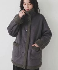 CTJAG03110 TONEA(トネア) フェイクムートンスタンドジャケット チャコール