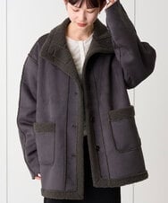CTJAG03110 TONEA(トネア) フェイクムートンスタンドジャケット チャコール