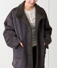 CTJAG03110 TONEA(トネア) フェイクムートンスタンドジャケット チャコール