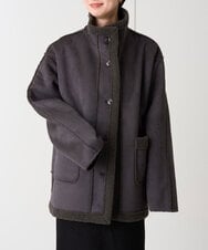 CTJAG03110 TONEA(トネア) フェイクムートンスタンドジャケット チャコール