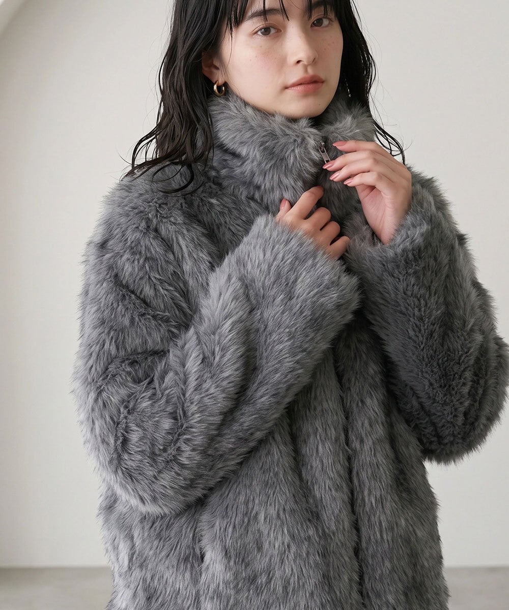 CTJAG04090 TONEA(トネア) スタンドジップファーブルゾン グレー
