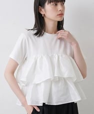 CTKID03063 TONEA(トネア) ティアードフリルTシャツ ホワイト