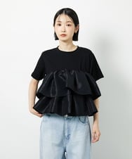 CTKID03063 TONEA(トネア) ティアードフリルTシャツ ブラック