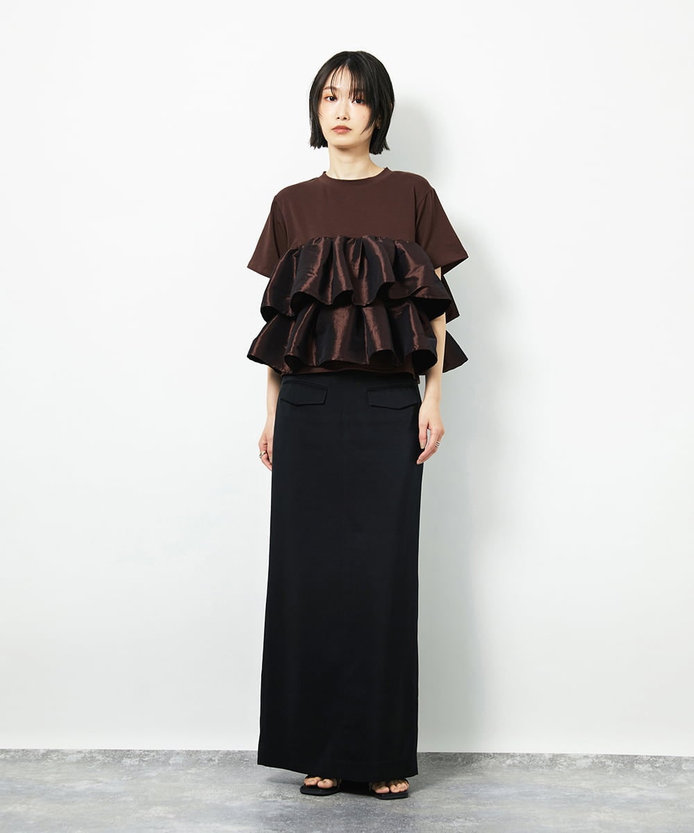 CTKID03063 TONEA(トネア) ティアードフリルTシャツ ブラック