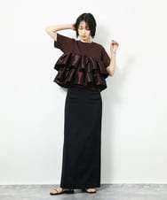 CTKID03063 TONEA(トネア) ティアードフリルTシャツ ブラック