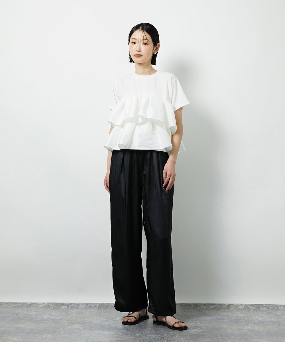 CTKID03063 TONEA(トネア) ティアードフリルTシャツ ブラック