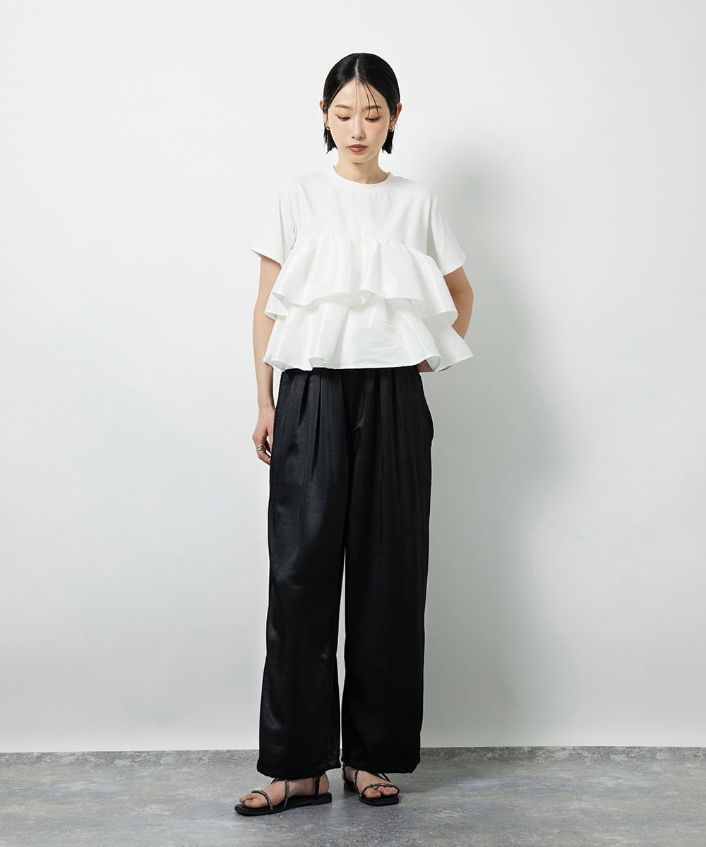 CTKID03063 TONEA(トネア) ティアードフリルTシャツ ブラック