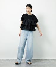 CTKID03063 TONEA(トネア) ティアードフリルTシャツ ブラック