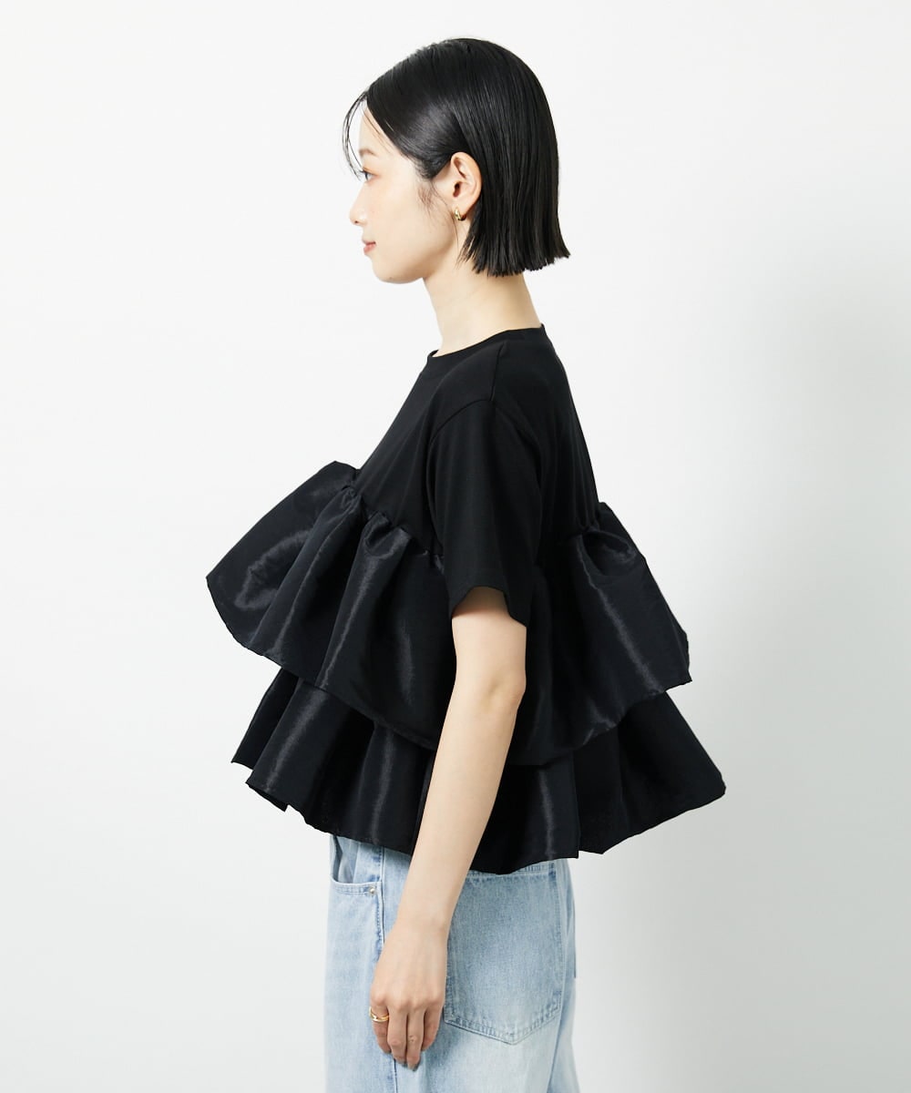 CTKID03063 TONEA(トネア) ティアードフリルTシャツ ブラック