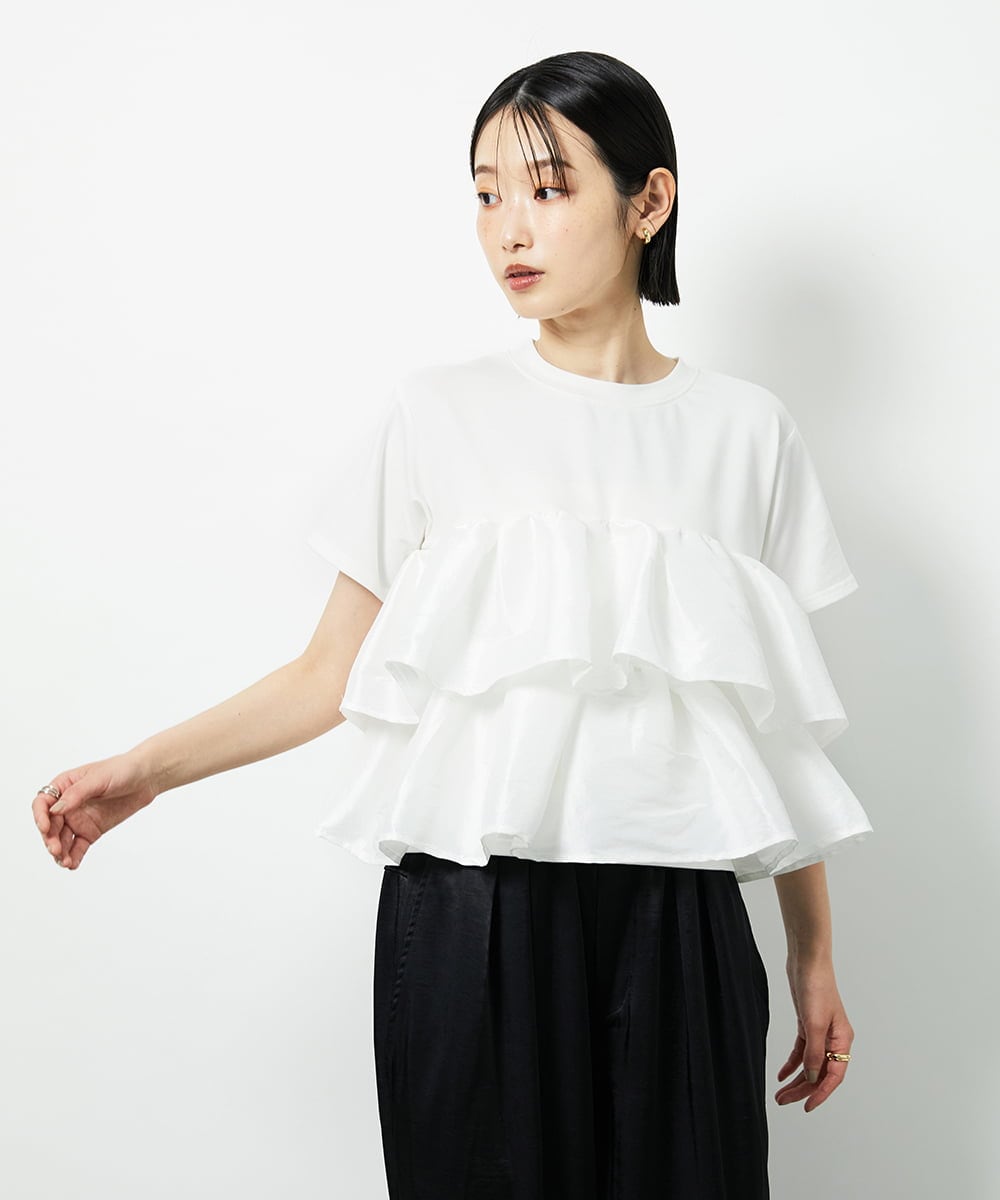 CTKID03063 TONEA(トネア) ティアードフリルTシャツ ブラック