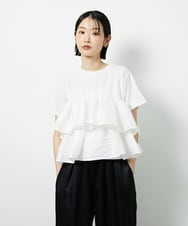 CTKID03063 TONEA(トネア) ティアードフリルTシャツ ブラック