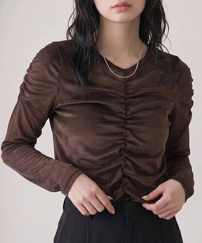 CTKKD03054 TONEA シアーベロアシャーリングトップス