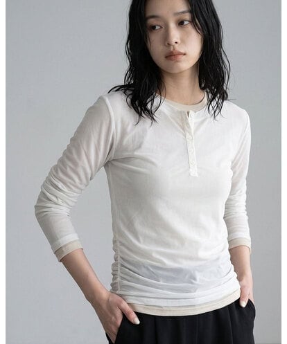 CTKKD04051 TONEA シアーヘンリーネック レイヤードトップス