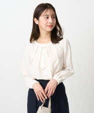 F1BFD66140 MK MICHEL KLEIN(小さいサイズ)(メゾン ドゥ サンク) 【小さいサイズ】マルチwayボウタイブラウス/洗濯機で洗える アイボリー