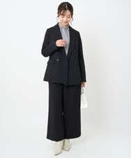 F1DAE45230 MK MICHEL KLEIN(小さいサイズ)(メゾン ドゥ サンク) 【小さいサイズ】ダブルブレストジャケット/洗える ブラック