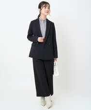 F1DAE45230 MK MICHEL KLEIN(小さいサイズ)(メゾン ドゥ サンク) 【小さいサイズ】ダブルブレストジャケット/洗える ブラック