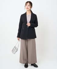 F1DAE45230 MK MICHEL KLEIN(小さいサイズ)(メゾン ドゥ サンク) 【小さいサイズ】ダブルブレストジャケット/洗える ブラック