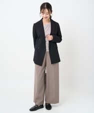 F1DAE45230 MK MICHEL KLEIN(小さいサイズ)(メゾン ドゥ サンク) 【小さいサイズ】ダブルブレストジャケット/洗える ブラック