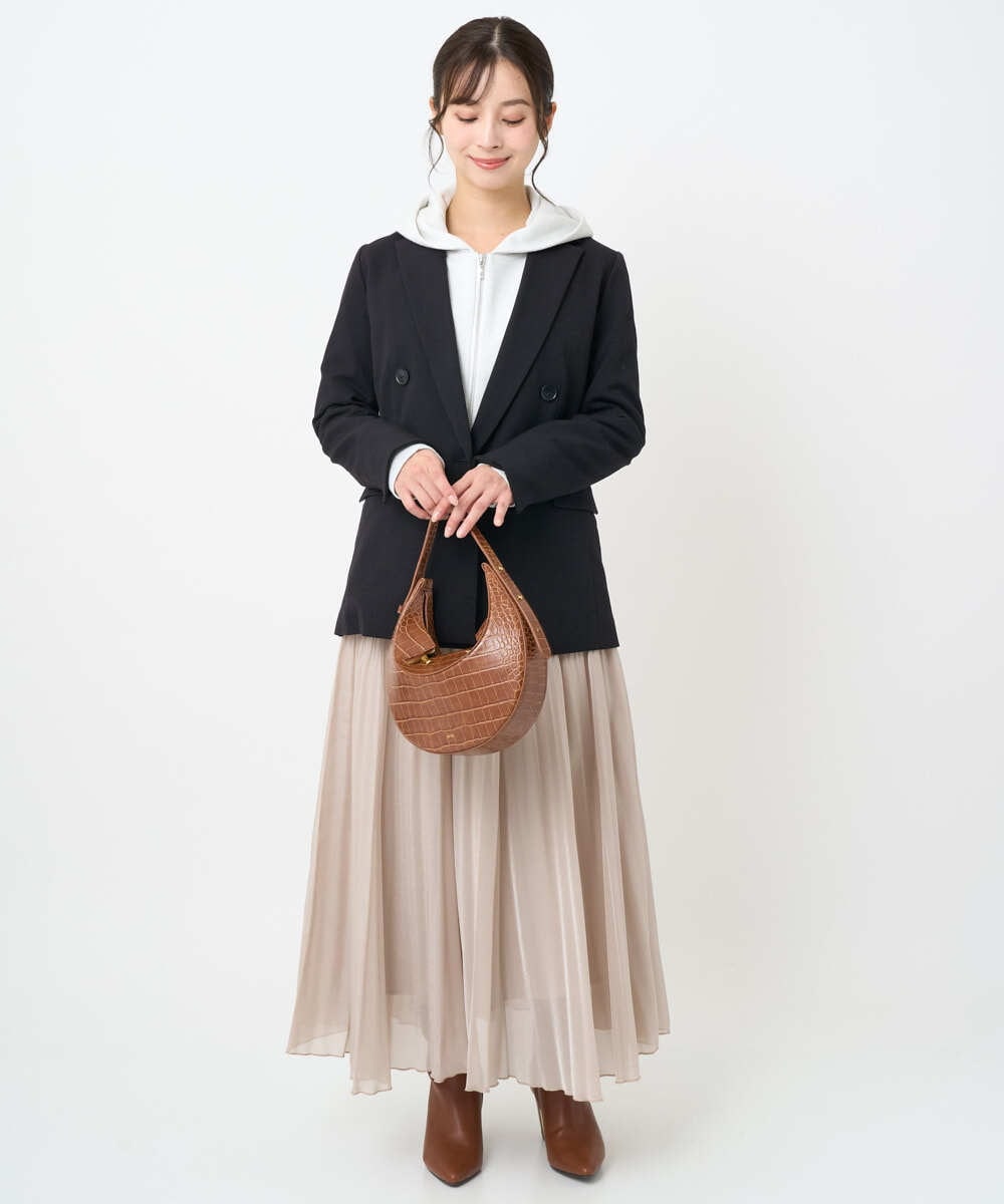 F1DAE45230 MK MICHEL KLEIN(小さいサイズ)(メゾン ドゥ サンク) 【小さいサイズ】ダブルブレストジャケット/洗える ブラック