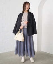 F1DAE45230 MK MICHEL KLEIN(小さいサイズ)(メゾン ドゥ サンク) 【小さいサイズ】ダブルブレストジャケット/洗える ブラック