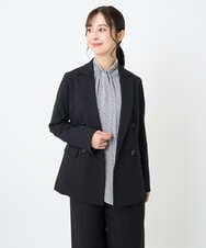F1DAE45230 MK MICHEL KLEIN(小さいサイズ)(メゾン ドゥ サンク) 【小さいサイズ】ダブルブレストジャケット/洗える ブラック