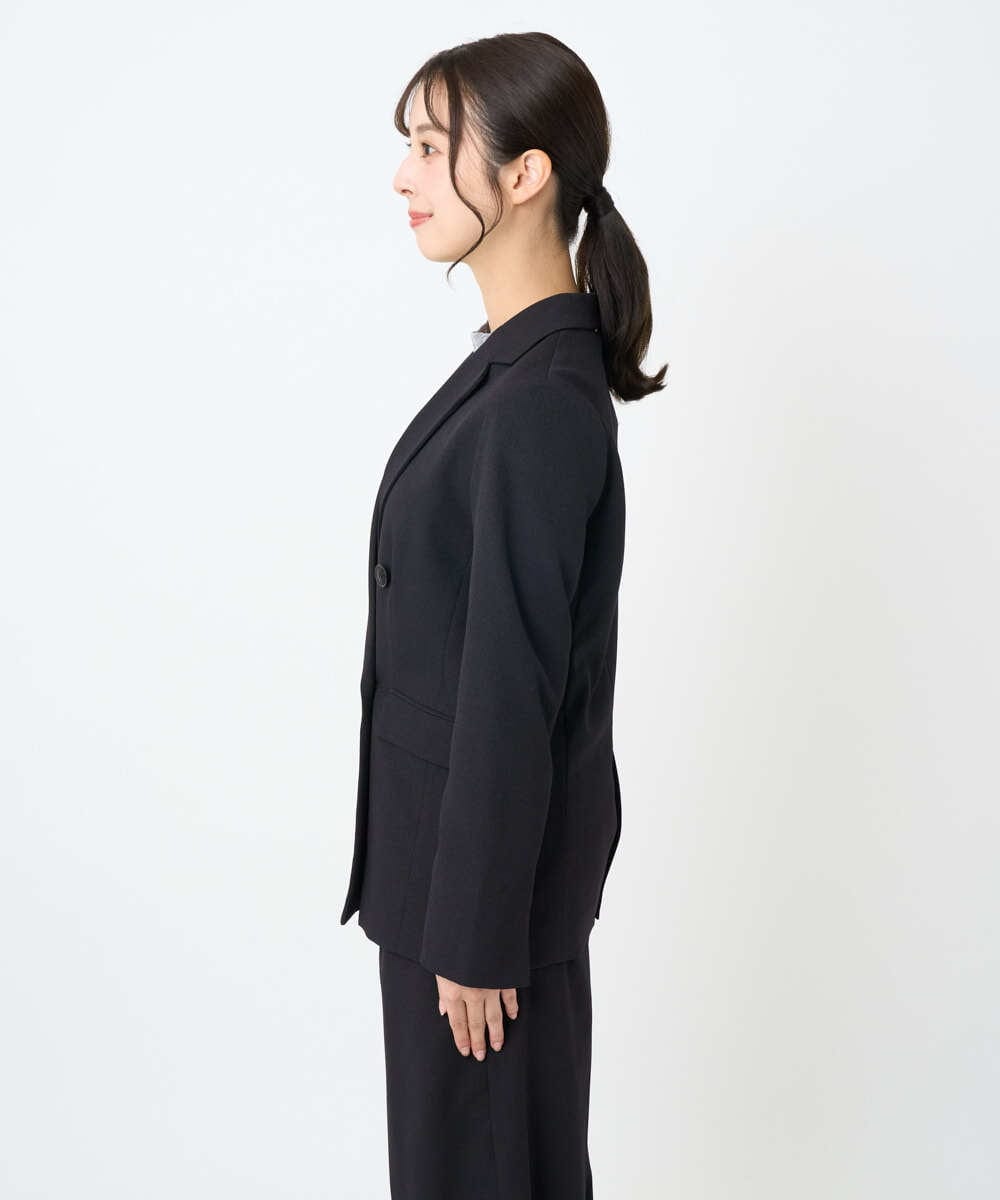 F1DAE45230 MK MICHEL KLEIN(小さいサイズ)(メゾン ドゥ サンク) 【小さいサイズ】ダブルブレストジャケット/洗える ブラック