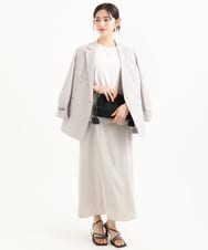 F1DGD46240 MK MICHEL KLEIN(小さいサイズ)(メゾン ドゥ サンク) 【小さいサイズ】バイオヴィンテージツイル ダブルブレストジャケット/接触冷感/UVカット/速乾/洗える グレージュ