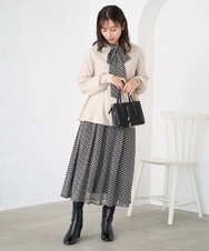 F1FAD40150 MK MICHEL KLEIN(小さいサイズ)(メゾン ドゥ サンク) 【小さいサイズ】フレアーシルエットチュニックニット/洗える ライトブルー