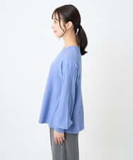 F1FAD40150 MK MICHEL KLEIN(小さいサイズ)(メゾン ドゥ サンク) 【小さいサイズ】フレアーシルエットチュニックニット/洗える ライトブルー