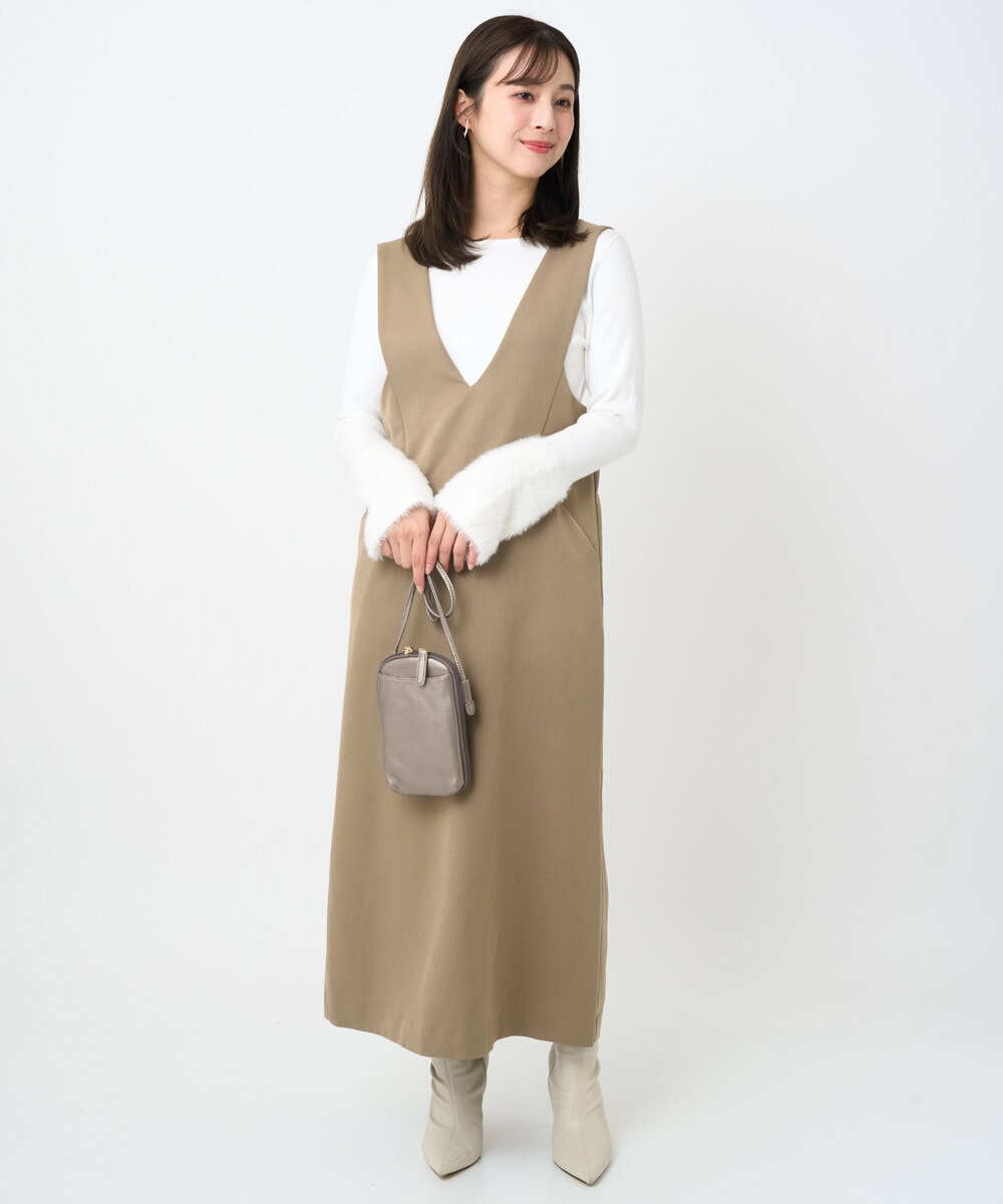 F1FAD41140 MK MICHEL KLEIN(小さいサイズ)(メゾン ドゥ サンク) 【小さいサイズ】フェザー切替えコンパクトリブニット/洗える ライトイエロー