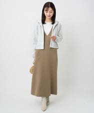 F1FAD41140 MK MICHEL KLEIN(小さいサイズ)(メゾン ドゥ サンク) 【小さいサイズ】フェザー切替えコンパクトリブニット/洗える ライトイエロー