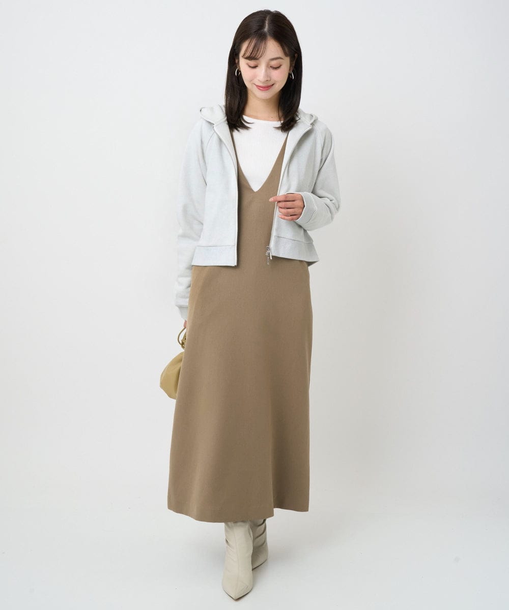F1FAD41140 MK MICHEL KLEIN(小さいサイズ)(メゾン ドゥ サンク) 【小さいサイズ】フェザー切替えコンパクトリブニット/洗える ライトイエロー