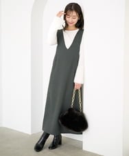 F1FAD41140 MK MICHEL KLEIN(小さいサイズ)(メゾン ドゥ サンク) 【小さいサイズ】フェザー切替えコンパクトリブニット/洗える ライトイエロー