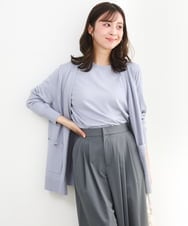 F1FGD30170 MK MICHEL KLEIN(小さいサイズ)(メゾン ドゥ サンク) 【小さいサイズ】カラーニットアンサンブル/洗える ライトブルー