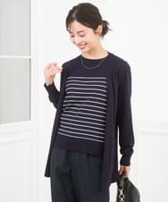 F1FGD30170 MK MICHEL KLEIN(小さいサイズ)(メゾン ドゥ サンク) 【小さいサイズ】カラーニットアンサンブル/洗える ライトブルー