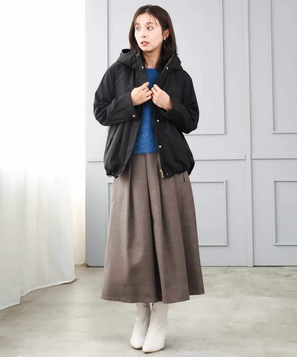 F1FJD32130 MK MICHEL KLEIN(小さいサイズ)(メゾン ドゥ サンク) 【小さいサイズ】[洗える]半袖シャギーニット ブルー