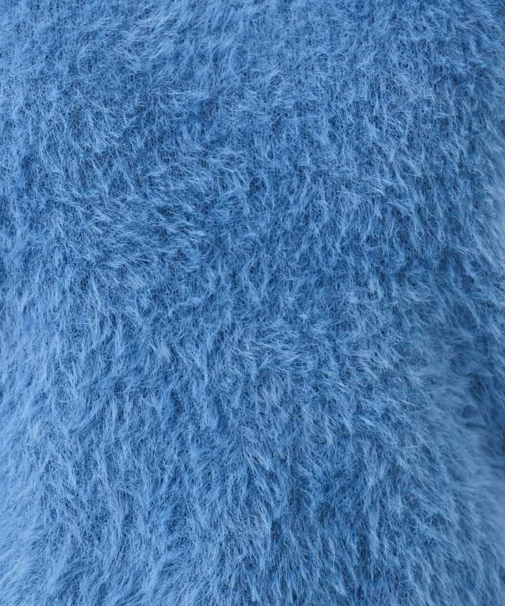 F1FJD32130 MK MICHEL KLEIN(小さいサイズ)(メゾン ドゥ サンク) 【小さいサイズ】[洗える]半袖シャギーニット ブルー
