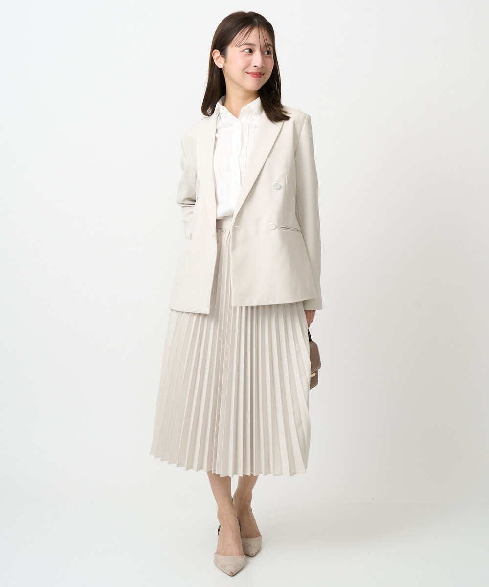F1HFD15180 MK MICHEL KLEIN(小さいサイズ)(メゾン ドゥ サンク) 【小さいサイズ】プリーツデザインスカート/洗える ベージュ