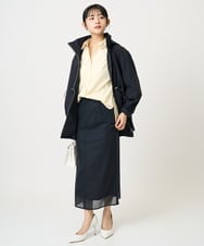 F1HGD20150 MK MICHEL KLEIN(小さいサイズ)(メゾン ドゥ サンク) オーガンジートリコットシアータイトスカート/洗える ライトブルー