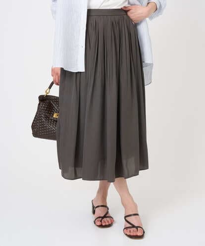F1HGD35150 MK MICHEL KLEIN(小さいサイズ) 【小さいサイズ】サテンプリーツスカート/UVカット/洗える