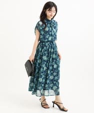F1HGF05140 MK MICHEL KLEIN(小さいサイズ)(メゾン ドゥ サンク) 【小さいサイズ】更紗プリント花柄シフォンスカート/丈の長さが選べる/洗濯機で洗える/セットアップ対応 ベージュ