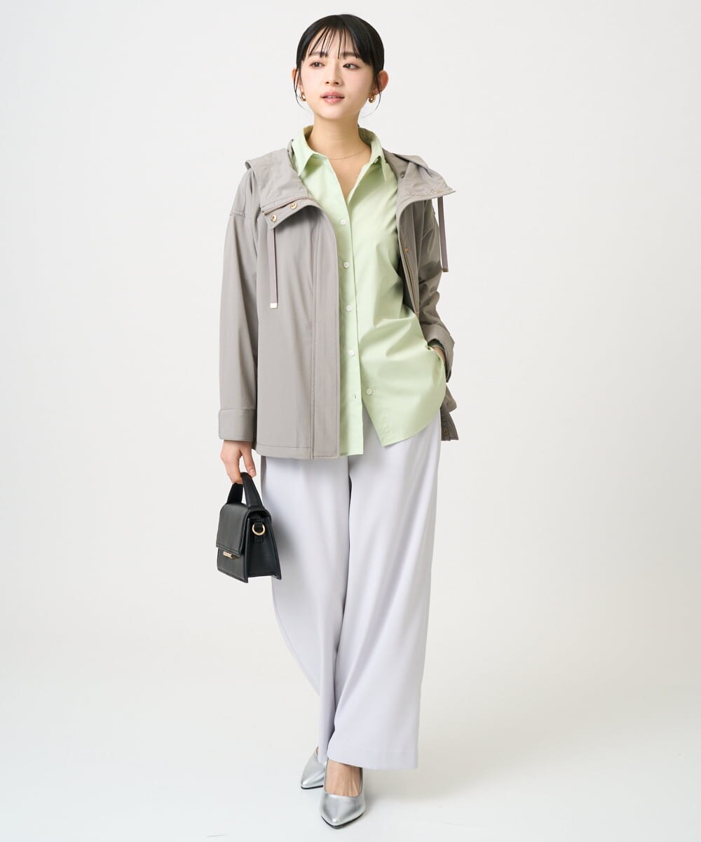 F1JFD14240 MK MICHEL KLEIN(小さいサイズ)(メゾン ドゥ サンク) 【小さいサイズ】ストレッチマウンテンパーカー/撥水加工/洗える モカ