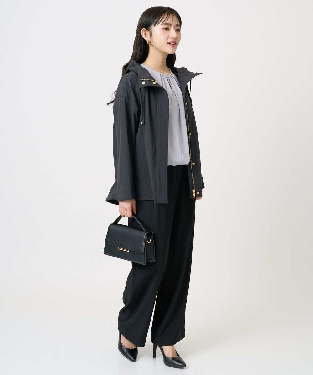 F1JFD14240 MK MICHEL KLEIN(小さいサイズ)(メゾン ドゥ サンク) 【小さいサイズ】ストレッチマウンテンパーカー/撥水加工/洗える モカ